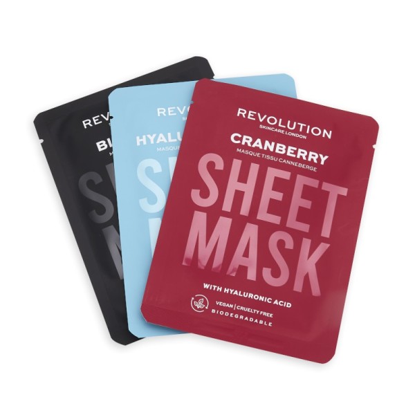 Revolution - Gesichtsmasken-Set - Skincare Dehydrated Skin Sheet Masks Set 3Stk