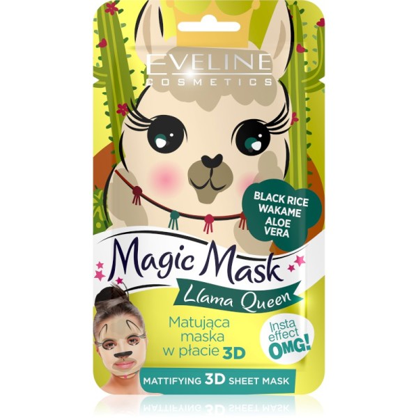 Eveline Cosmetics - Gesichtsmaske - Magic Mask Llama Queen Mattifying 3D Sheet Mask