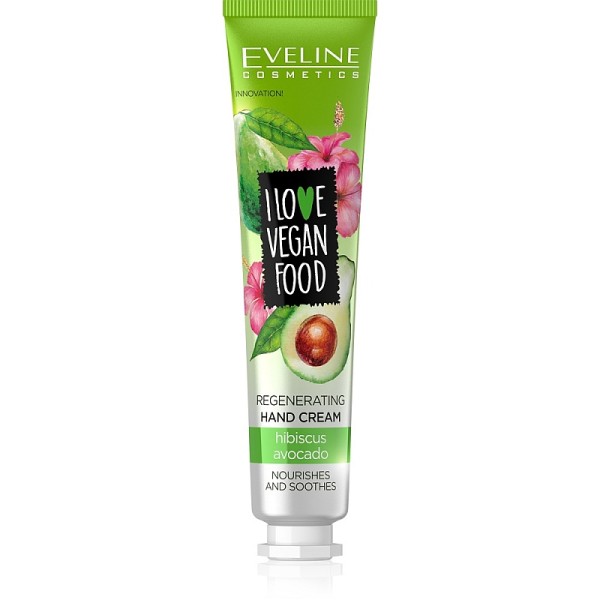 Eveline Cosmetics - Handcreme - I Love Vegan Food regenerierende Handcreme mit Avocado+Hibiskus