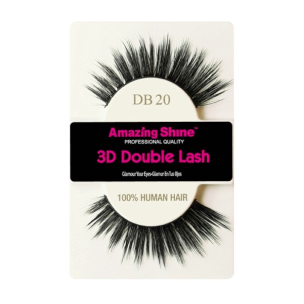 Amazing Shine - False Eyelashes - 3D Double Lash - DB20 - Human Hair