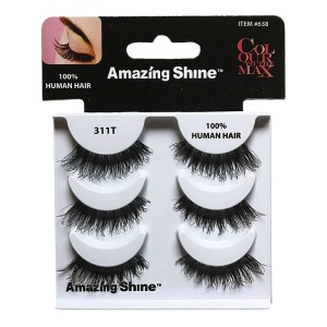 Amazing Shine - False Eyelashes - Colour to the Max - Nr. 311T - Human Hair - 3Pack