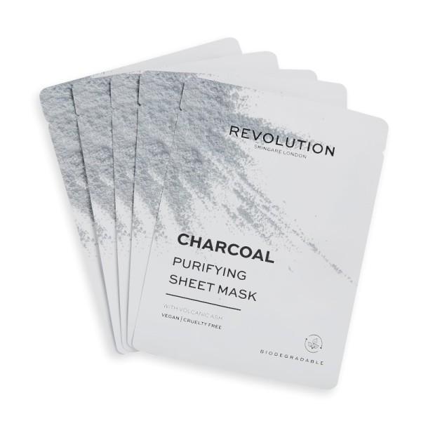 Revolution - Gesichtsmaske - Skincare Charcoal Purifying Sheet Masks - 5 Stk