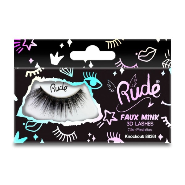 RUDE Cosmetics - Falsche Wimpern - Essential Faux Mink 3D Lashes - Knockout