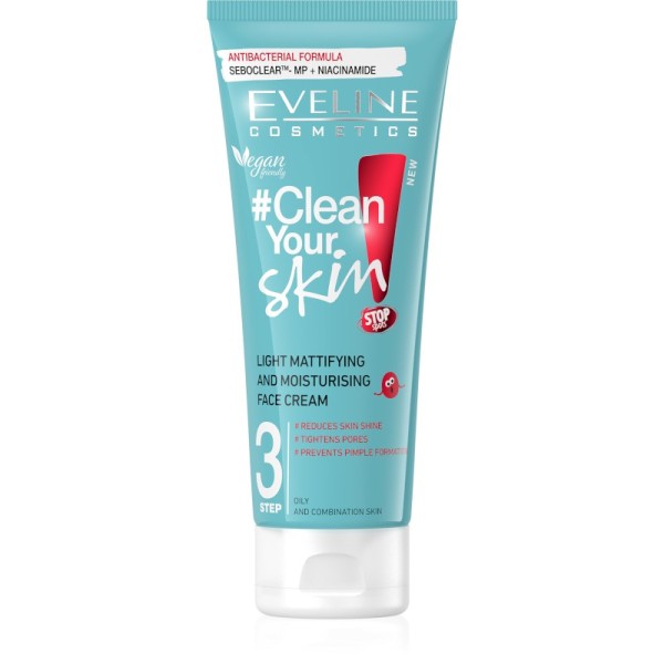 Eveline Cosmetics - Gesichtscreme - Clean Your Skin leichte mattierende & feuchtigkeitsspendende Ges