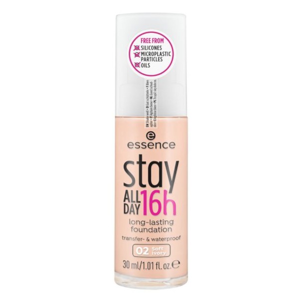 essence - Foundation - stay ALL DAY 16h long-lasting Foundation - 02 Soft Ivory