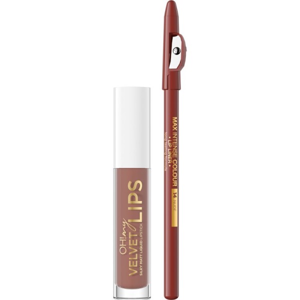 Eveline Cosmetics - Set di rossetti - Oh My Velvet Lips Matt Lip Kit - 12 Praline Eclair