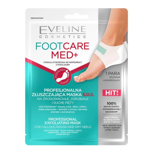 Eveline Cosmetics - Maschera per i piedi - Foot Care Med+ Professional Exfoliating Mask