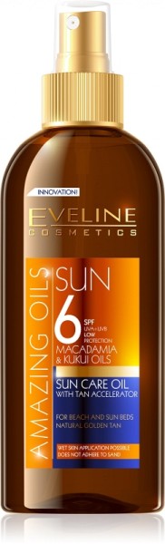 Eveline Cosmetics - Bräunungsöl SPF6 - Amazing Oils Sonnenpflegeöl mit Bräunungsbeschleuniger Spf6