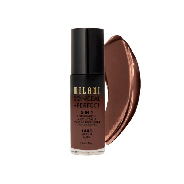Milani - Foundation + Concealer - Conceal + Perfect 2-in-1 Foundation + Concealer - 14A1 Mocha