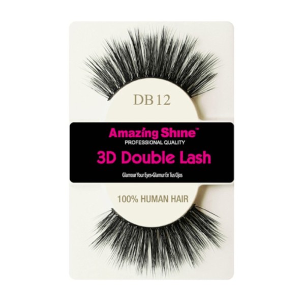 Amazing Shine - False Eyelashes - 3D Double Lash - DB12 - Human Hair