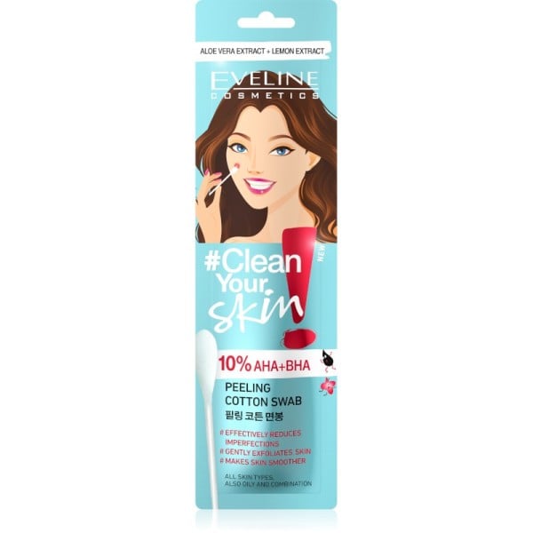 Eveline Cosmetics - Peeling-Wattestäbchen - Clean Your Skin - 10% AHA + BHA Peeling Wattestäbchen