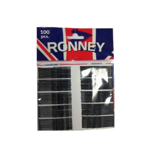 Ronney Professional - Haarspangen - Waved Hairgrip Bobby Pins Black 100 Stk.