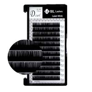 Blinkl - Black Single Lashes - Laser Mink D-Curl - 0,20