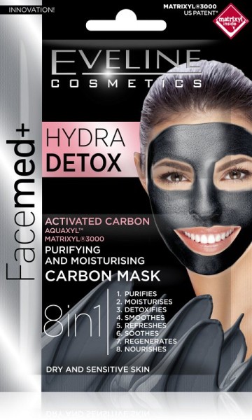 Eveline Cosmetics - Gesichtsmaske - Facemed+ reinigende und pflegende Maske mit Kohle 2X5Ml