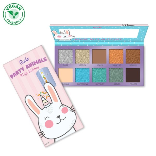 RUDE Cosmetics - Palette di ombretti - Party Animal 10 Eyeshadow Palette - RUgs RUnny