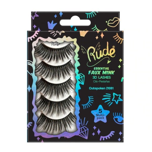 RUDE Cosmetics - 3D Wimpern - Essential Faux Mink 3D Lashes 5 Multi-Pack - Outspoken