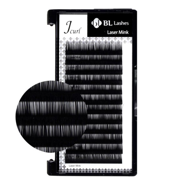 Professional - Black Single Eyelashes - Laser Mink J-Curl - 0,20