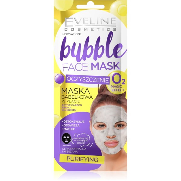 Eveline Cosmetics - Gesichtsmaske - Bubble Face Sheet Mask Purifying