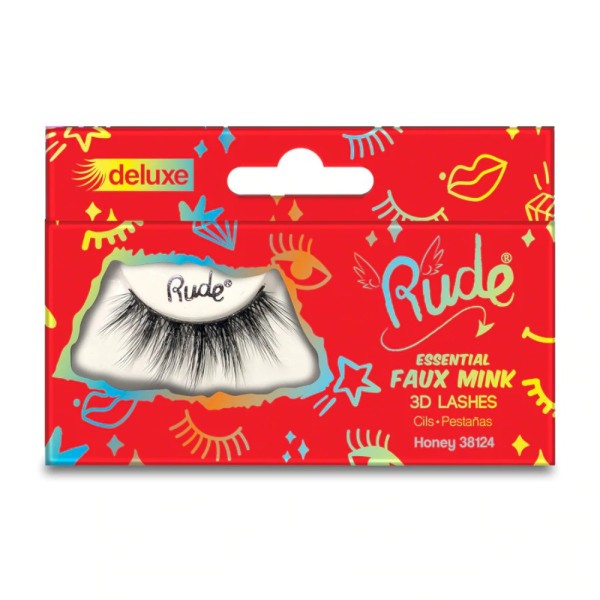 RUDE Cosmetics - 3D Eyelashes - Essential Faux Mink Deluxe 3D Lashes - Honey