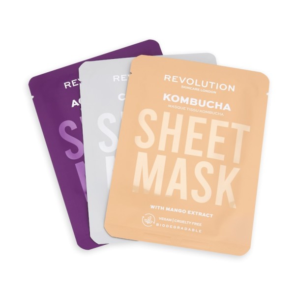 Revolution - Gesichtsmasken-Set - Skincare Combination Skin Sheet Masks Set 3Stk