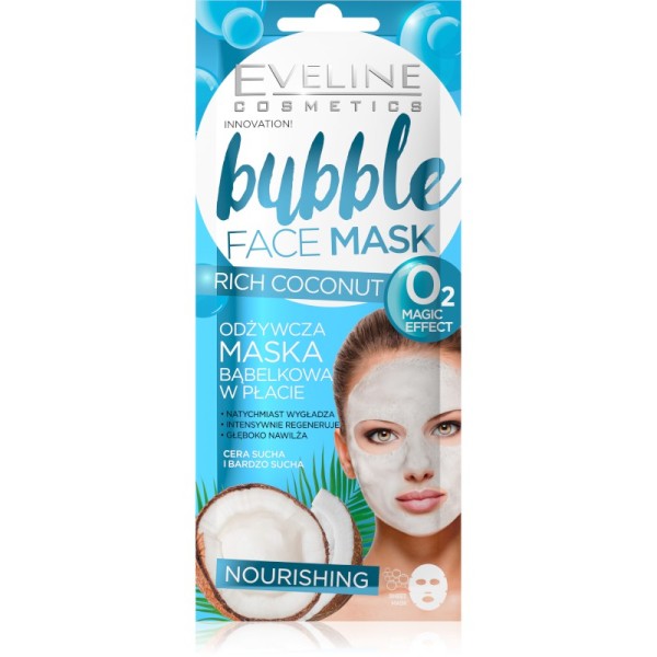 Eveline Cosmetics - Maschera per il viso - Bubble Face Mask Nourishing Rich Coconut