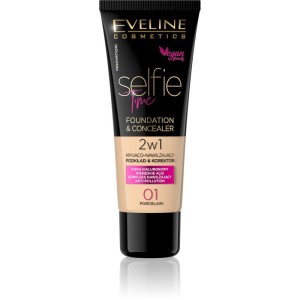 Eveline Cosmetics - Foundation + Concealer - Selfie Time Foundation & Concealer - 01 Porcelain