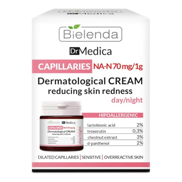 Bielenda - Gesichtscreme - Dr Medica Capillary Skin Dermatologic Anti-Redness Cream Tag/Nacht