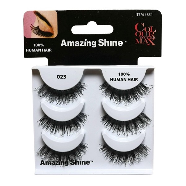 Amazing Shine - Ciglia Finte - Colour to the Max - Nr. 023 - Echthaar - 3Pack