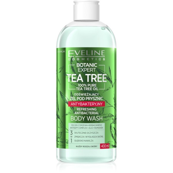 Eveline Cosmetics - Duschgel - Botanic Expert Tea Tree Refreshing Antibacterial Body Wash - 400ml