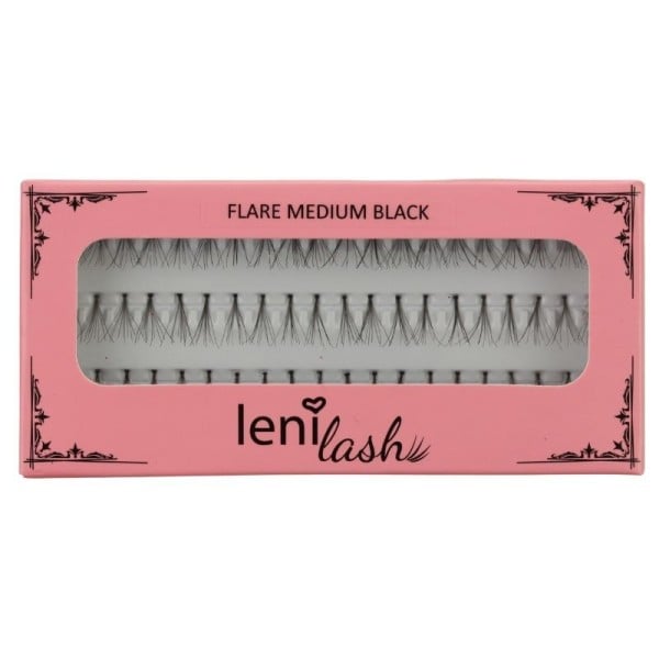 lenilash - Einzelwimpern Flare medium black ca. 12mm in schwarz