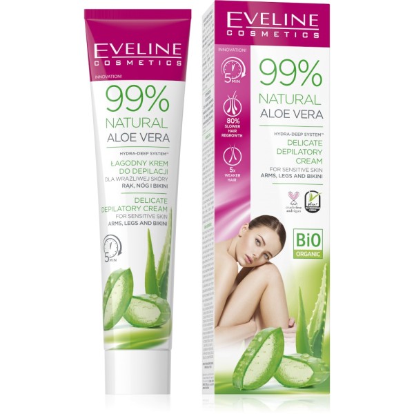 Eveline Cosmetics - Haarentfernungscreme - Bio Organic - 99% Aloe Vera Depilatory Cream - Arms & Leg