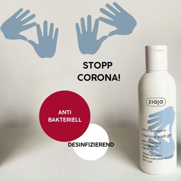 Ziaja - Antibakterielles Waschgel 200ml - Cleansing Wash Gel Hand & Body