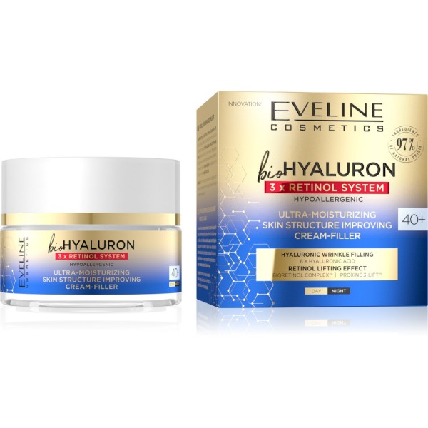 Eveline Cosmetics - Bio Hyaluron - 3x Retinol System - Ultra-Moisturizing Cream - Day 40+