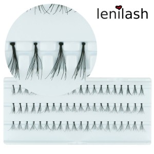 lenilash - Single Lashes - flare short black - approx. 10mm - Black