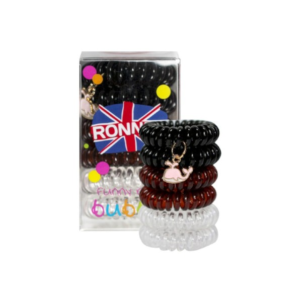 Ronney Professional - Scrunchies - Funny Ring Bubble - 6 Stück - Wal Anhänger Rosa