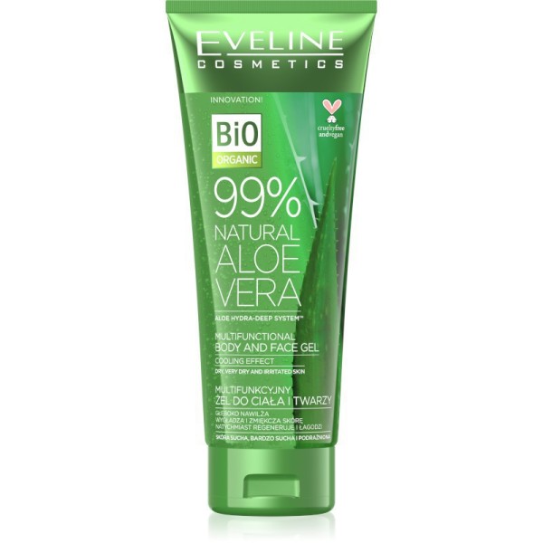 Eveline Cosmetics - Gel per viso e corpo - Bio Organic - 99% Natural Aloe Vera Multifunctional Body and Face Gel