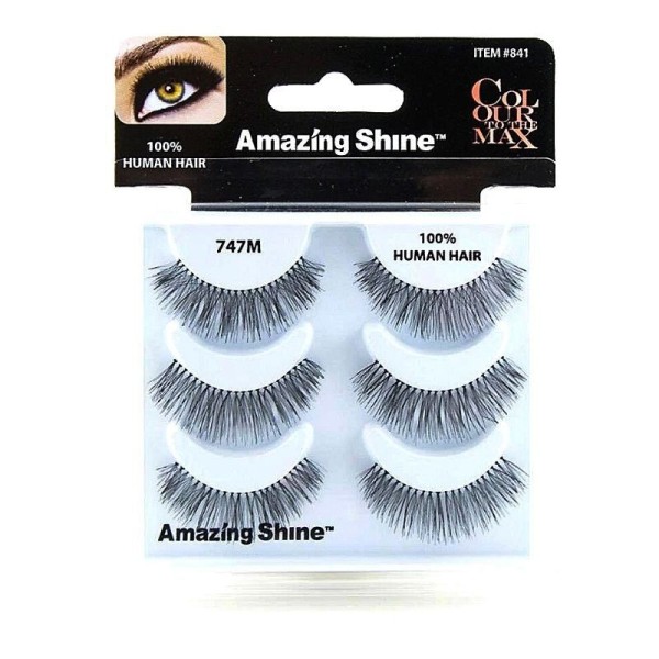 Amazing Shine - Falsche Wimpern - Colour to the Max - Nr. 747M - Echthaar - 3Pack