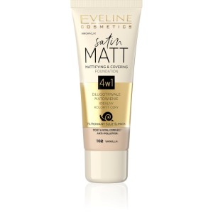 Eveline Cosmetics - Satin Matt Mattifying & Covering Foundation - 102 Vanilla