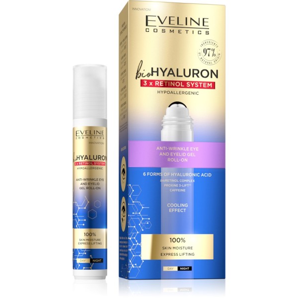 Eveline Cosmetics - Cura degli occhi - Bio Hyaluron - Sistema Retinolo 3x - Roll-On
