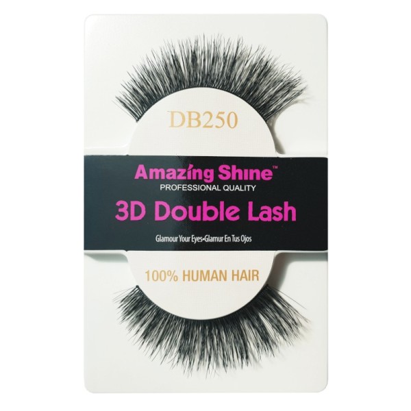 Amazing Shine - False Eyelashes - 3D Double Lash - DB250 - Human Hair