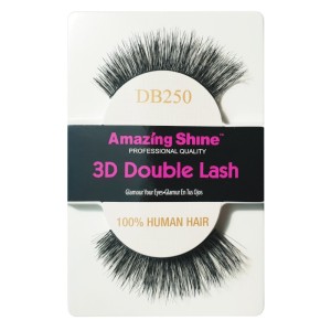 Amazing Shine - False Eyelashes - 3D Double Lash DB250 - Human Hair