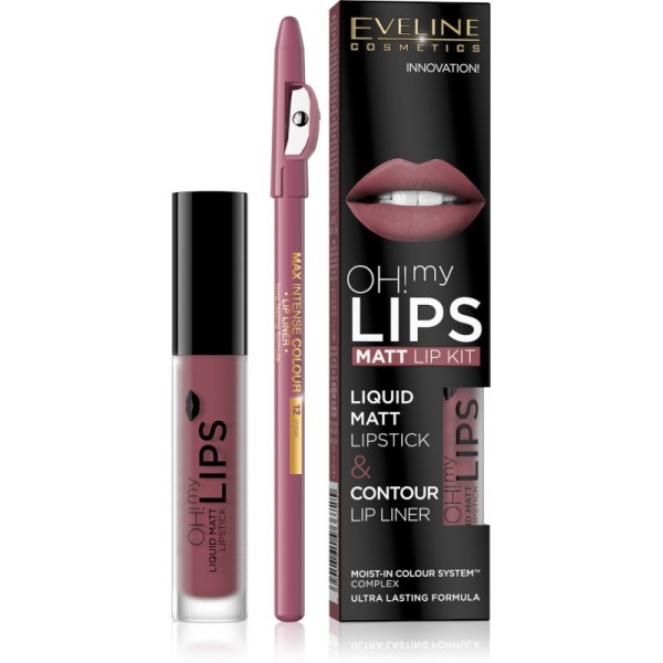 Eveline Cosmetics - Lippenstiftset - Oh My Lips Liquid Matt Lipstick & Lipliner - 06 Cashmere Rose