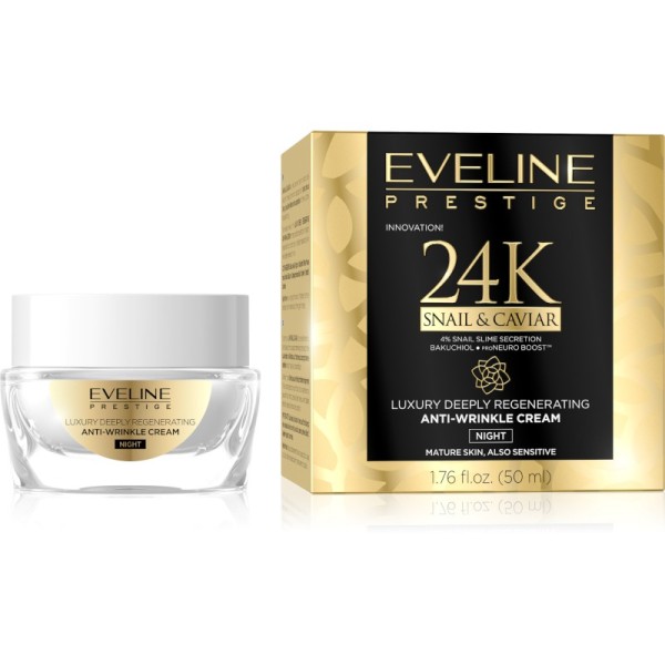 Eveline Cosmetics - Crema per la notte - Prestige 24K Snail&Caviar Anti Wrinkle Cream Night - 50ml