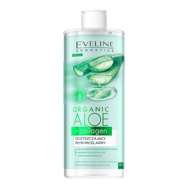 Eveline Cosmetics - Mizellenwasser - ORGANIC ALOE+COLLAGEN CLEANSING MICELLAR WATER 400ML