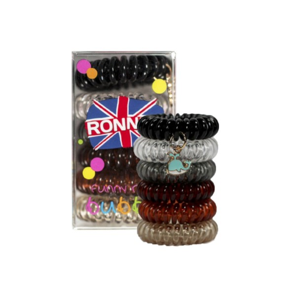 Ronney Professional - Scrunchies - Funny Ring Bubble - 6 Stück - Wal Anhänger Blau