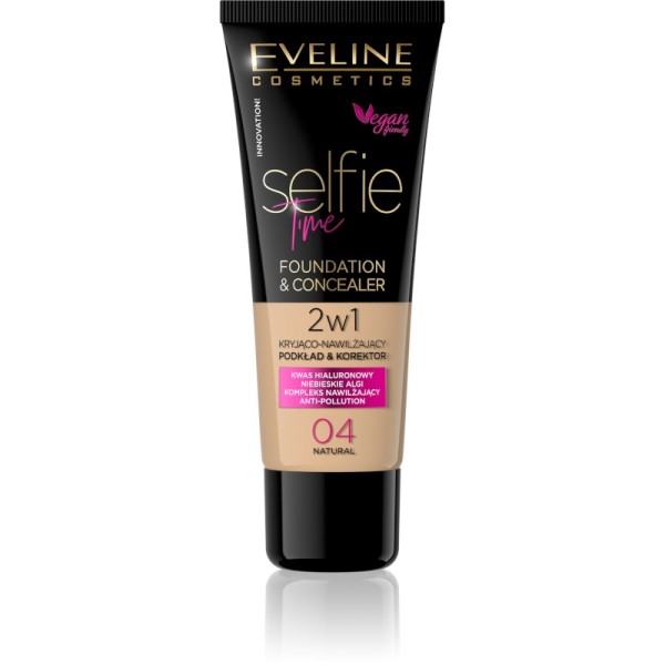 Eveline Cosmetics - Foundation + Concealer - Selfie Time Foundation & Concealer - 04 Natural