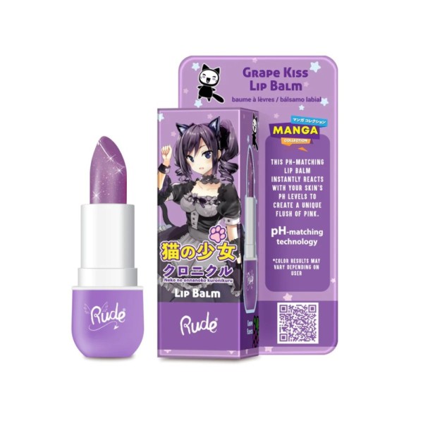 RUDE Cosmetics - Manga Collection Lip Balm - Grape Kiss - 819