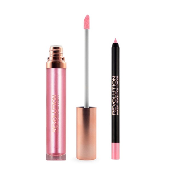 Makeup Revolution - Liquid Lipstick - Retro Luxe Kits Metallic - In Waiting