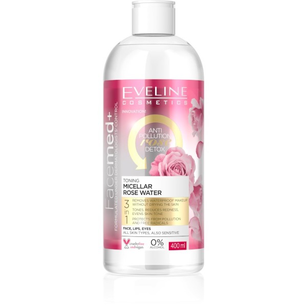Eveline Cosmetics - Acqua micellare - Facemed+ Toning Micellar Rose Water - 400ml