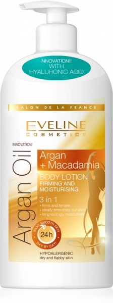 Eveline Cosmetics - Bodylotion - Argan Oil + Macadamia straffende und feuchtigkeitsspendende Körperp